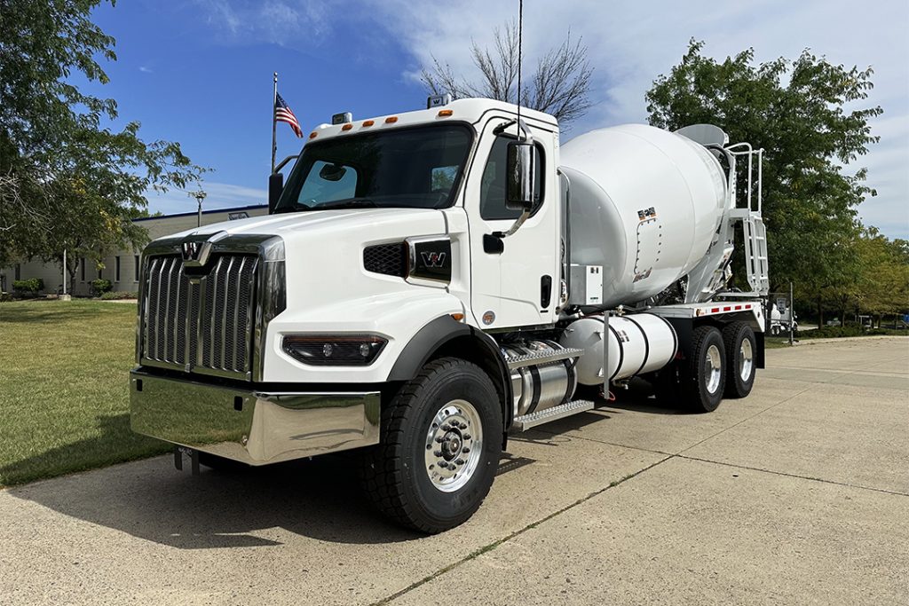 An EASI REDI-Mix Conventional Truck using a Western Star chassis.