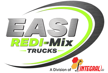 The logo for EASI REDI-Mix Trucks. EASI is shiny and metallic, REDI is fluorescent yellow-green, transitioning into dark gray for Mix and Trucks. Two fluorescent arrows point left and right from trucks. Around the text, one fluorescent green swoosh and a dark metal gray swoosh are aimed toward the upper right corner of the image. Press enter to go to the home page.