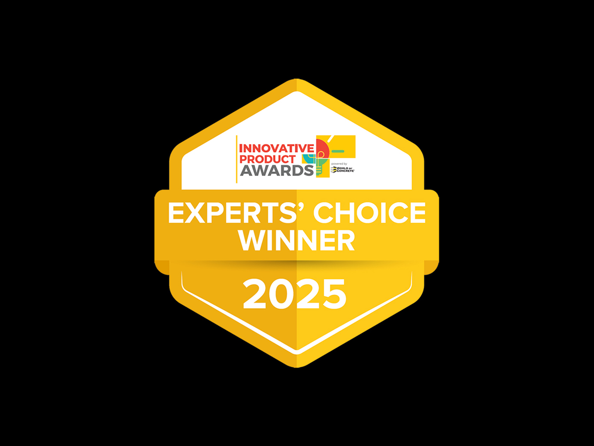 A white and gold emblem featuring the logo for the Innovative Product Awards, as well as text which reads, Experts' Choice Winner 2025.