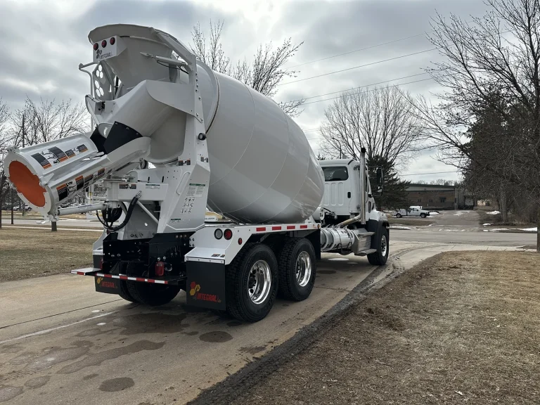 The rear right side of a conventional EASI REDI-Mix Truck.