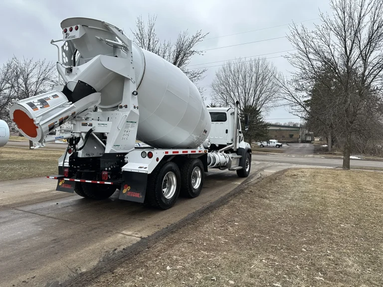 The rear right side of a conventional EASI REDI-Mix Truck.