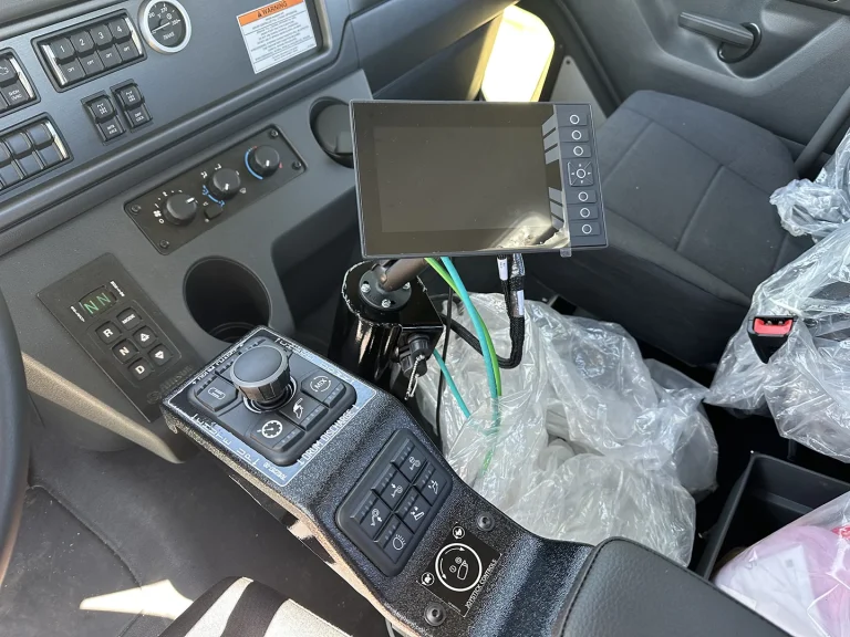 The RESULTS controls of an EASI REDI-Mix Truck
