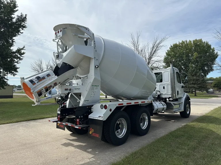 The rear right side of a conventional EASI REDI-Mix Truck.
