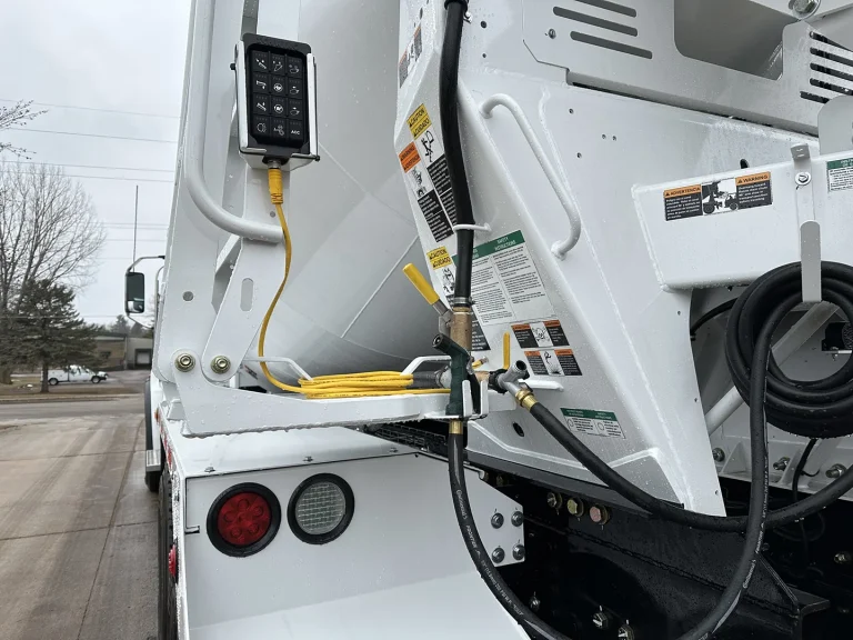 The rear pendant controls of an EASI REDI-Mix Truck.