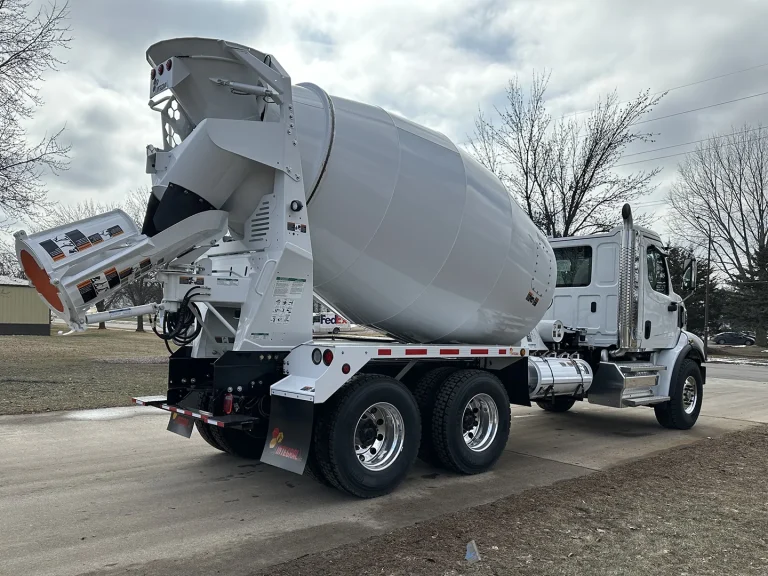 The rear right side of a conventional EASI REDI-Mix Truck.