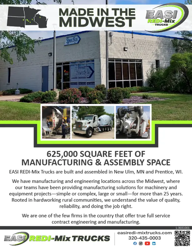 The cover of the EASI REDI-Mix Trucks Parts Made in the Midwest Flier.
