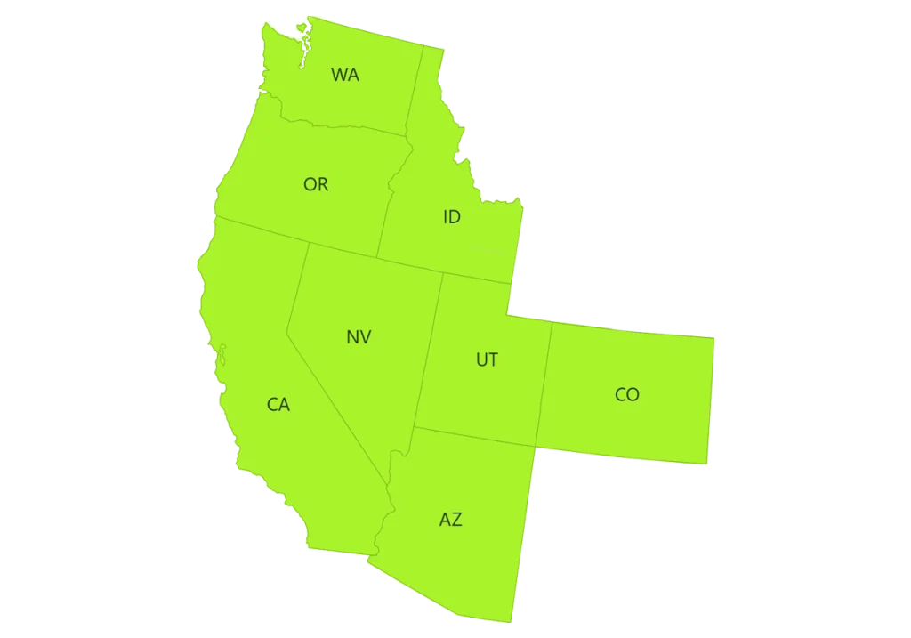 The west sales region for EASI REDI-Mix Trucks
